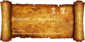 Kultsár Norbert névjegykártya